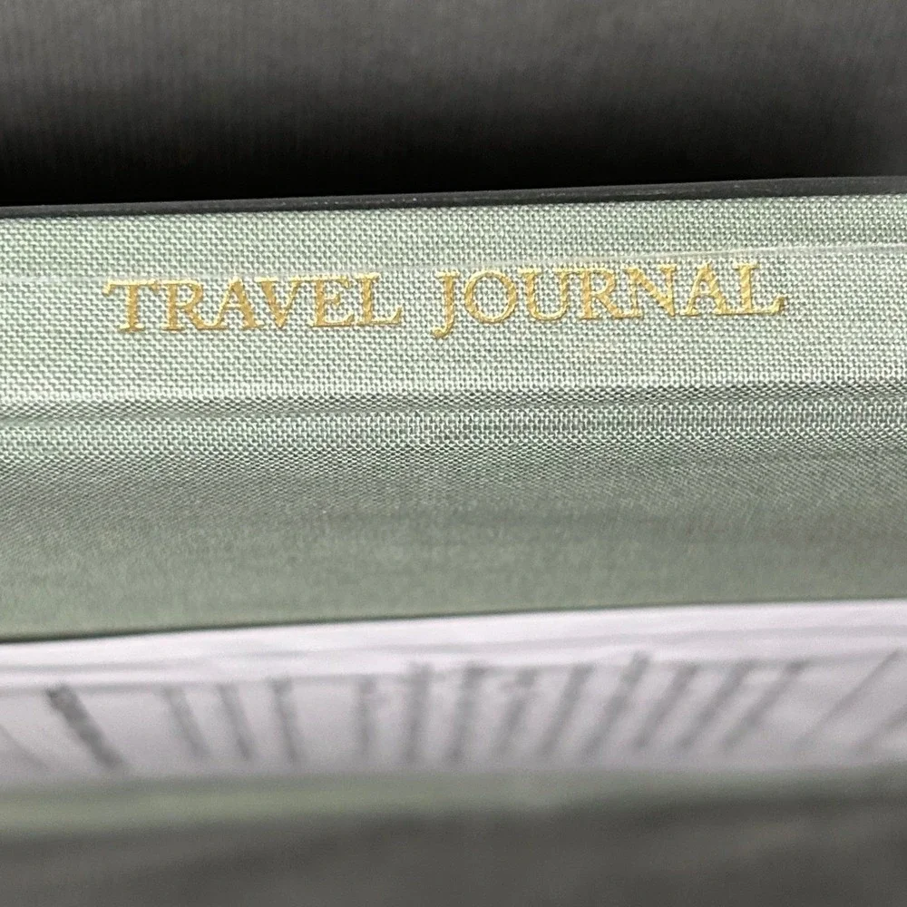 Duncan & Stone Paper Co Travel Journal Sage Green Linen Gold Foil‎ Keepsake New